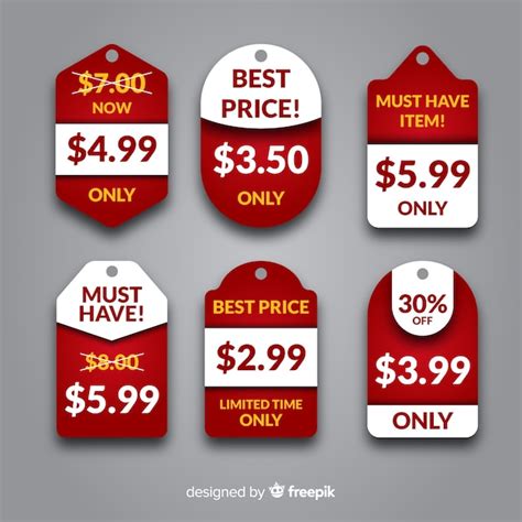 vector flat price label collection