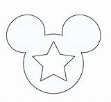 Mickey Mouse Coloring Ears Head Outline Pages Printable Template Vector Face Ghost Large Cake Soidergi sketch template