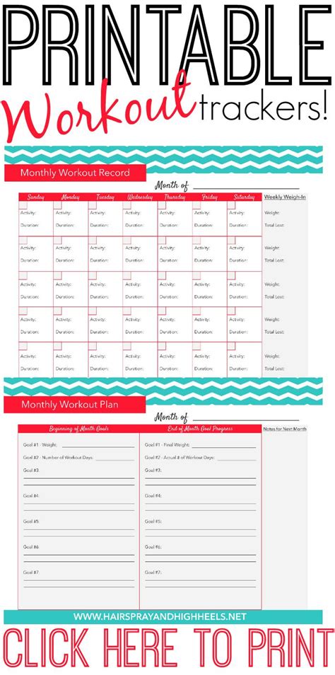 printable cute workout calendar template printable calendar