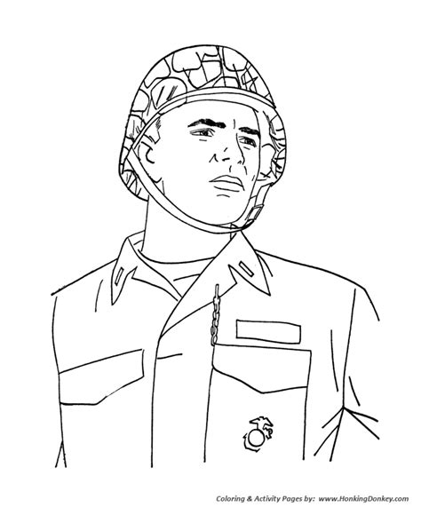 armed forces day coloring page  marine officer field uniform