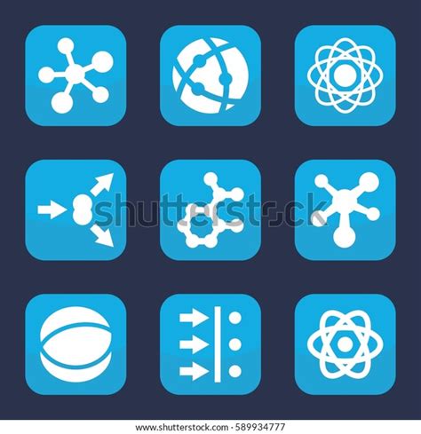 particle icon set  filled particle stock vector royalty