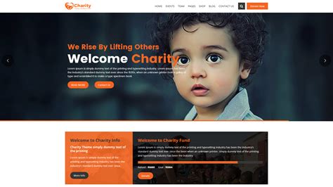 charity crowd fund  profit website template charity website