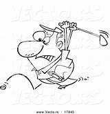 Golfer Outlined Coloring sketch template