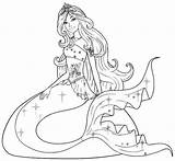 Barbie Cartoon Dolphin Princess Getdrawings Sirena Shining Eris Xcolorings sketch template