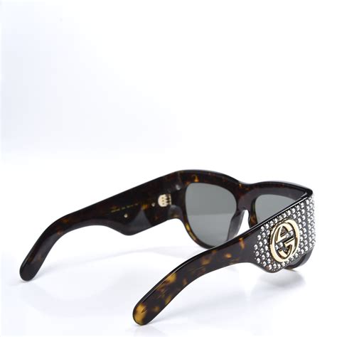 gucci acetate crystal oversize hollywood forever sunglasses gg0144s