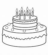 Cake Coloring Birthday sketch template