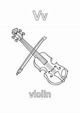 Coloring Violin Pages Popular Vv Printable Kids sketch template