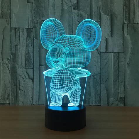koala acrylic  led night light stereo vision lamp  colors