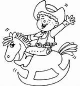 Coloring Pages Cowboy Boys Rodeo Horse Little Kids Print Color Printable Kindergarten Ride Wooden Cowboys Ausmalbilder Kinder Western Rocking Coloringkids sketch template