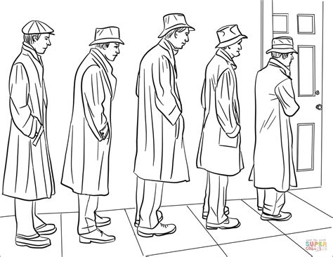 great depression breadline coloring page  printable coloring pages