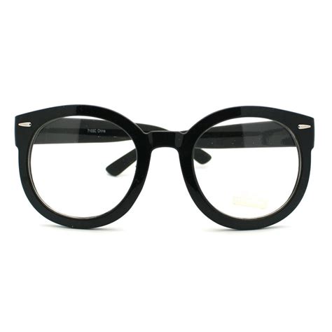 Oversized Round Thick Horn Rim Clear Lens Fashion Eye Glasses Frame