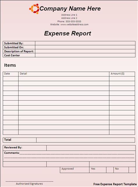 expense report template  word templates