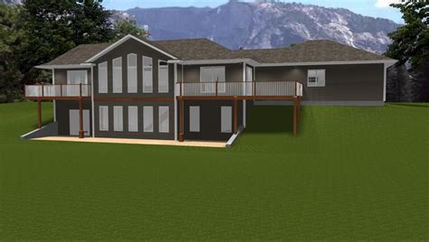 ranch  walkout basement plan   ranch style bungalow plan   walkout finished