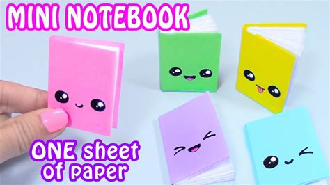diy mini notebooks  sheet  paper diy   school youtube