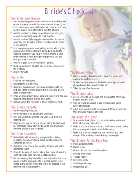 Crmla Pdf Maid Of Honor Duties Checklist Printable