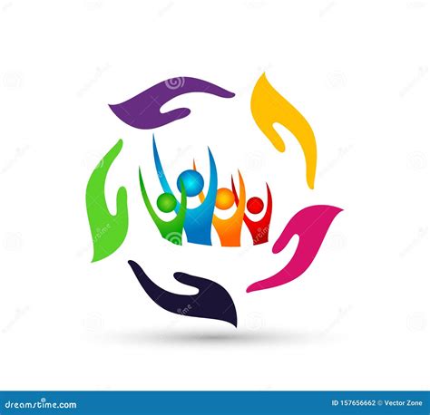 people hands  logo vector stock vector illustration  group