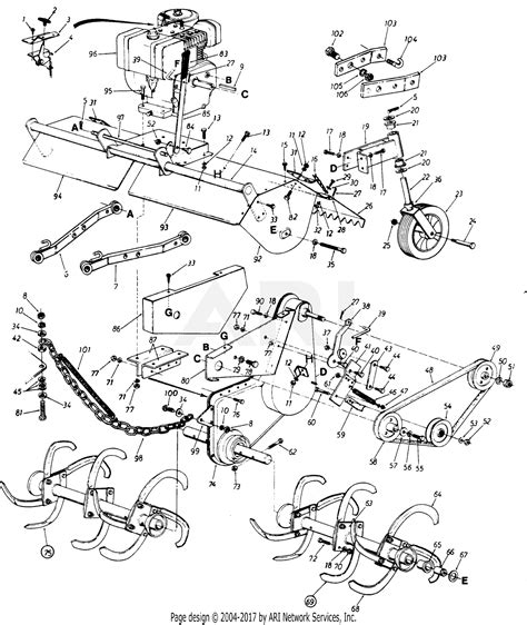 mtd    parts diagram  tiller attachment