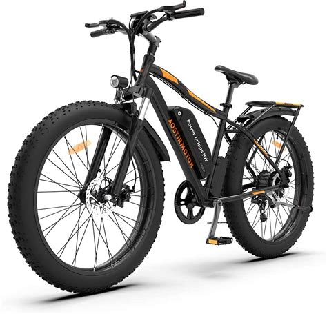 buy aostirmotor electric mountain bike  motorv ah battery ebike  rack  fender