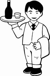 Waiter Waitress Coloring Template sketch template
