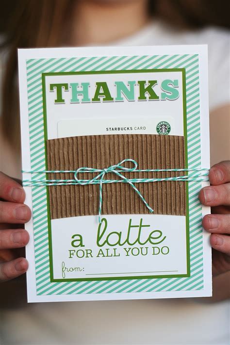 printable   latte gift card holder teacher appreciation
