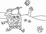 Spongebob Jellyfishing Coloring Pages sketch template