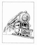 Train Coloring Steam Engine Printable Locomotive Kids sketch template
