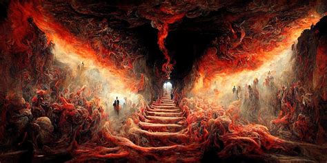premium photo  hell inferno metaphor souls entering  hell  mesmerize fluid motion