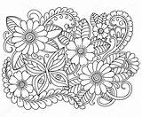 Kwiaty Patroon Zentangle Kolorowanka Druku Stockillustratie Bloemmotief Boek Motylek Kolorowanki sketch template