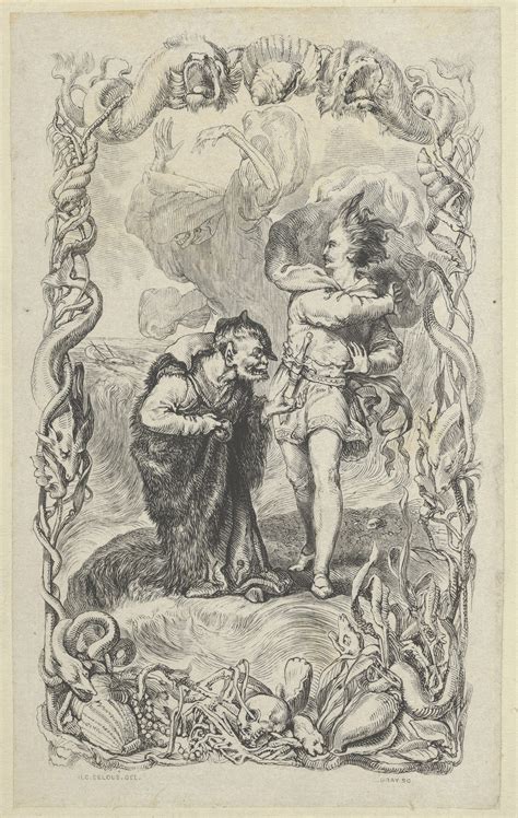 Charles Gray Illustration To The Tempest Caliban Ferdinand And