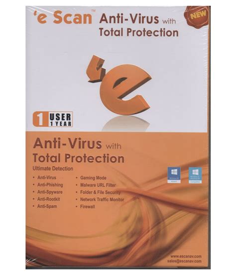 escan antivirus total protection   pc year buy escan