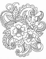 Coloring Pages Paisley Flowers Adults Pattern Printable Adult Patterns Drawing Baroque Flower Floral Bandana Print Sheets Designs Color Kids Cool sketch template