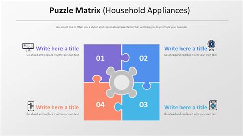 puzzle matrix diagram household appliances