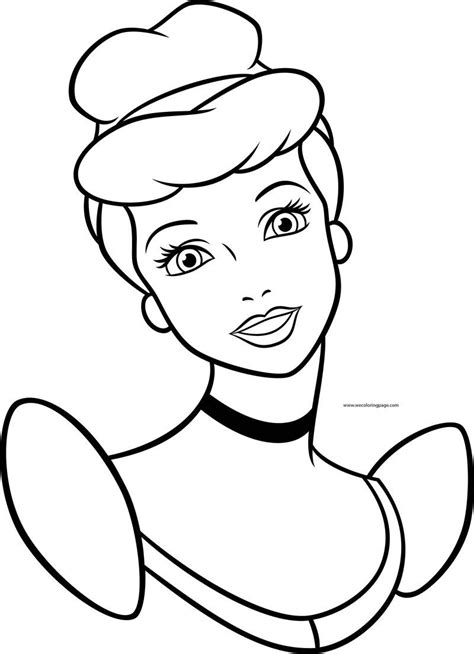 disney cinderella princess big face coloring page  images