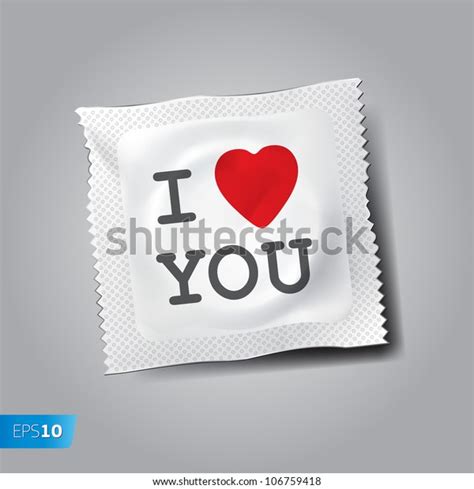 condom text love you vector eps10 stock vector royalty