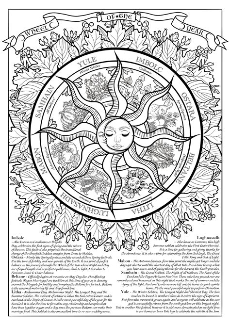 wiccan pagan coloring pages