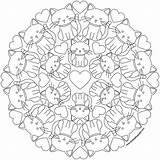 Mandala Kitty Transparent Version Large sketch template