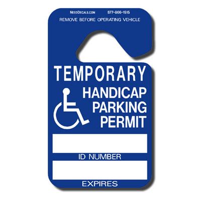 handicap hang tag parking permits  pack