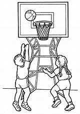 Basketball Pages Goal Coloring Basket Getcolorings Jeux Coloriage sketch template