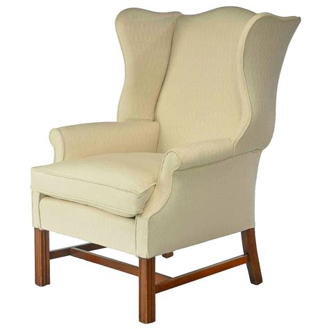 chippendale style mahogany framed wing chair  stdibs