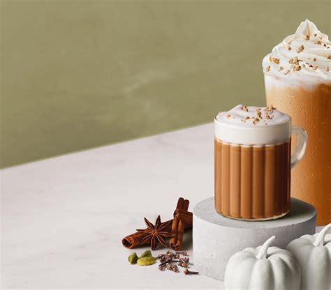 pumpkin spiced chai latte iced latte and ice blended® drink the coffee