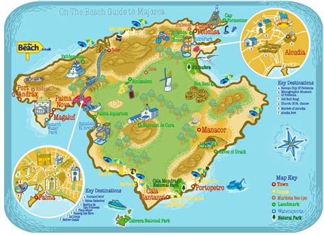 family friendly guide  hand drawn map   island  view
