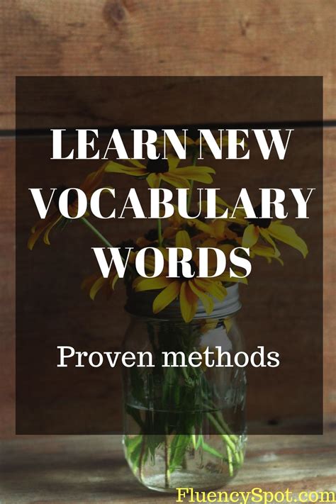 How To Learn New Vocabulary Words Fluency Spot New