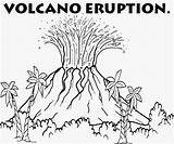 Volcano Coloring Drawing Earthquake Pages Eruption Kids Color Printable Shield Simple Print Volcanic Lava Earth Sheets Vesuvius Mount Reptile Erupting sketch template