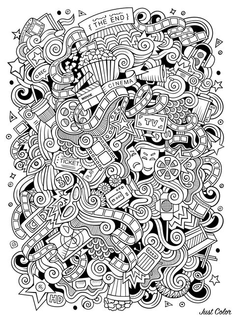 cinema doodle doodle art doodling disegni da colorare  adulti