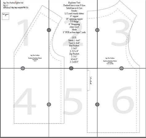 template printable vest pattern customize  print