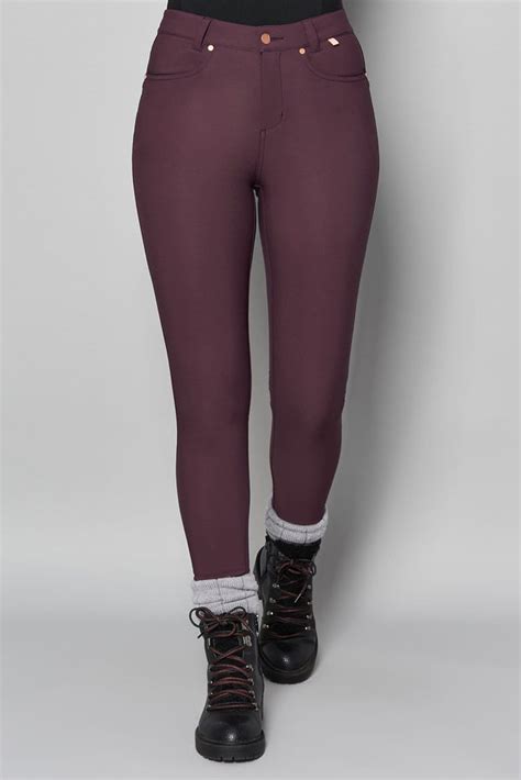Thermal Skinny Outdoor Trousers Aubergine