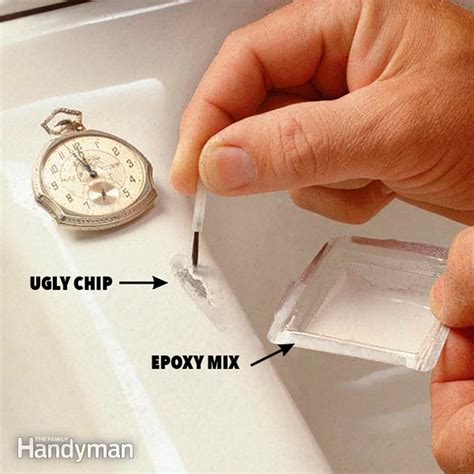 fix  chipped sink diy family handyman