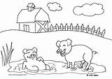 Farm Coloring Pages Animals Pigs Activities Oink Crafts Diy Farmer sketch template