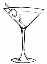 Martini Glass Drawing Cocktail Clipart Gin Coloring Template Pages Dry Sketch Clipartmag Designs sketch template