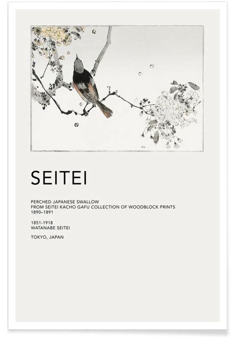 Seitei Perched Japanese Swallow Poster Juniqe